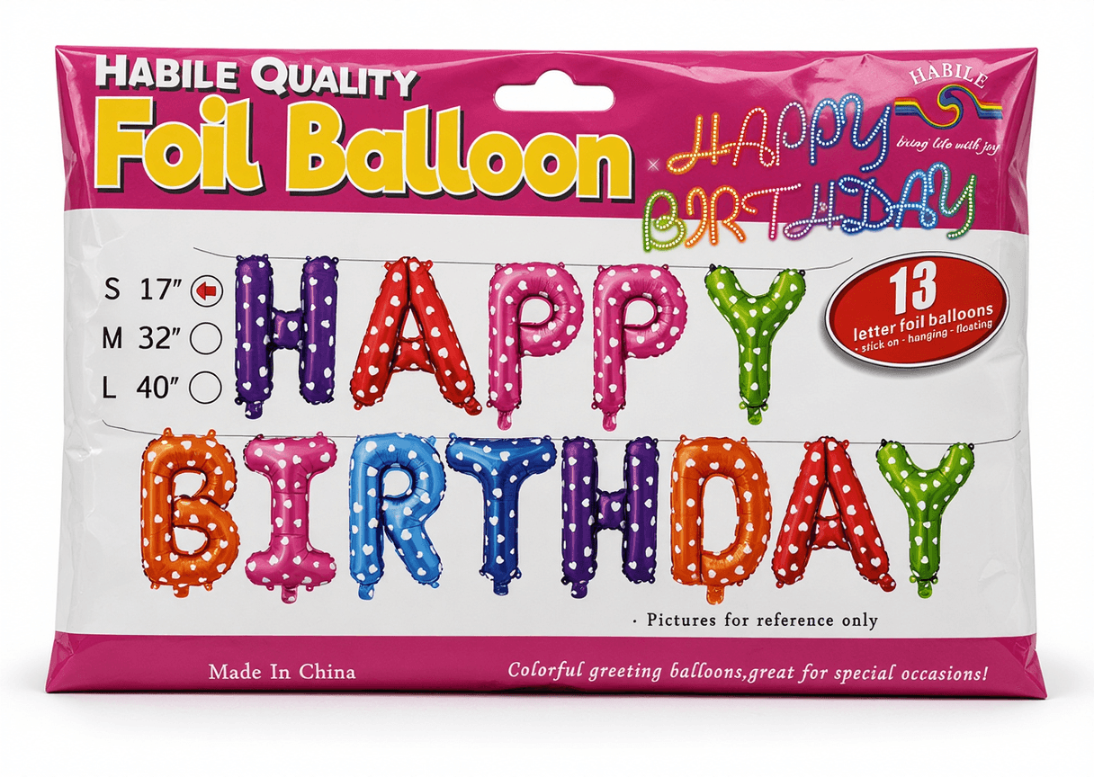 Happy Birthday Foil Letter Balloons