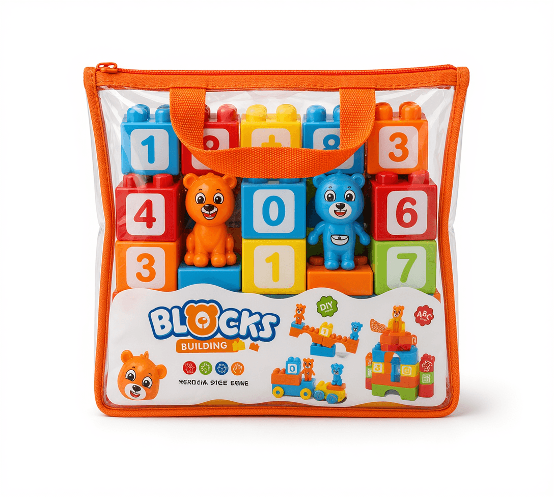 Building Blocks Set with Bear Figures