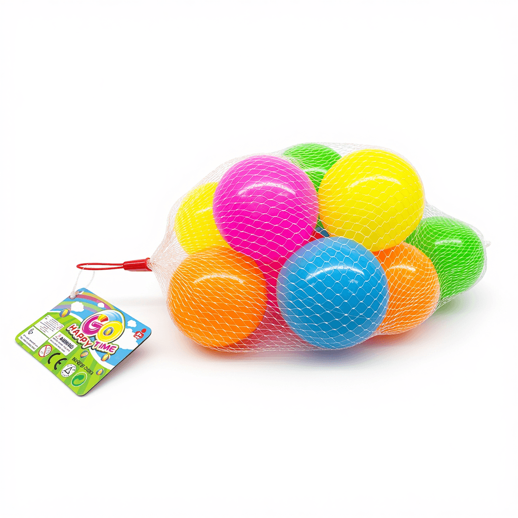 Colorful Plastic Play Balls Mesh Bag