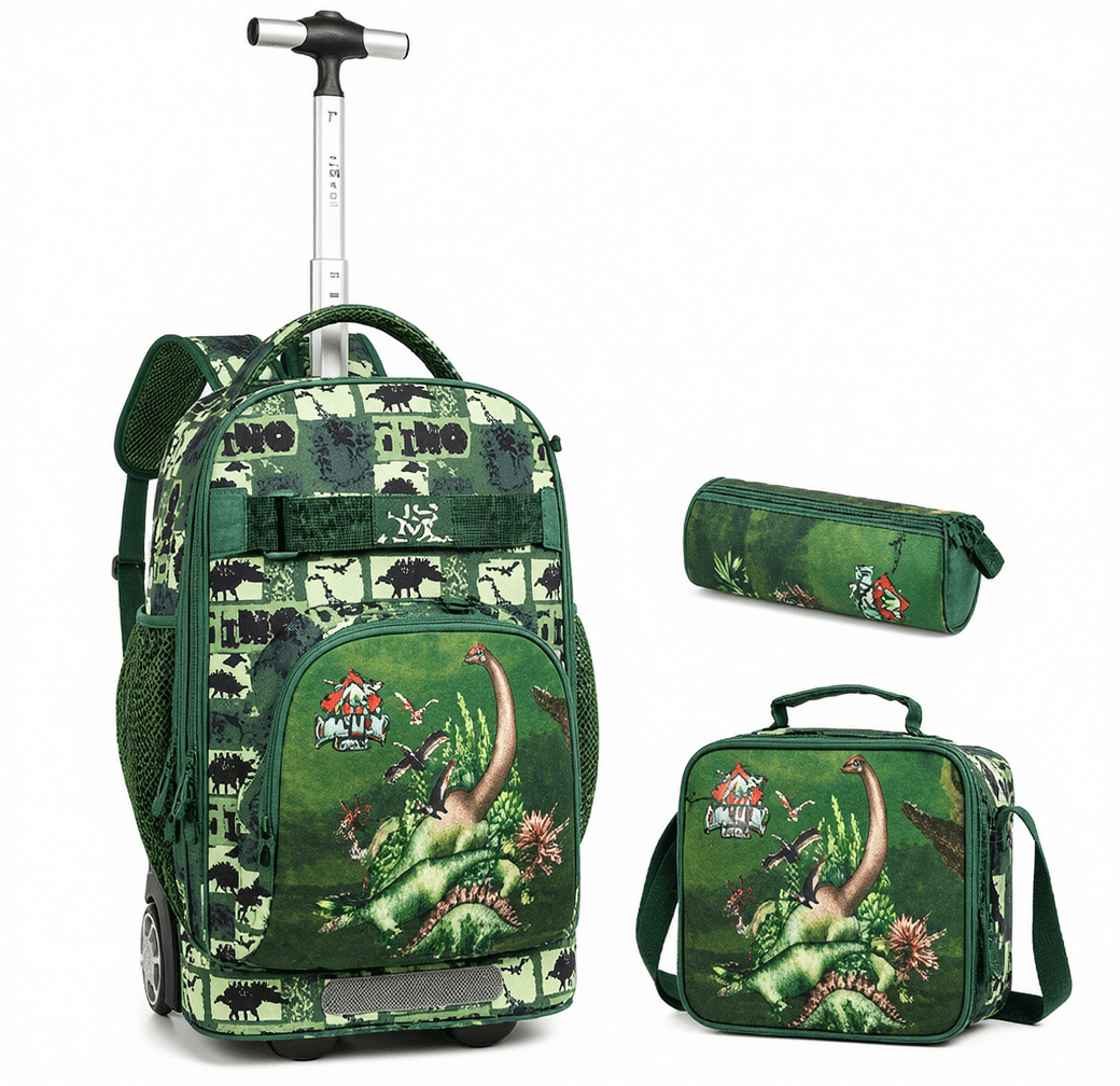 18" Dinosaur Trolley Backpack 3-Piece Set
