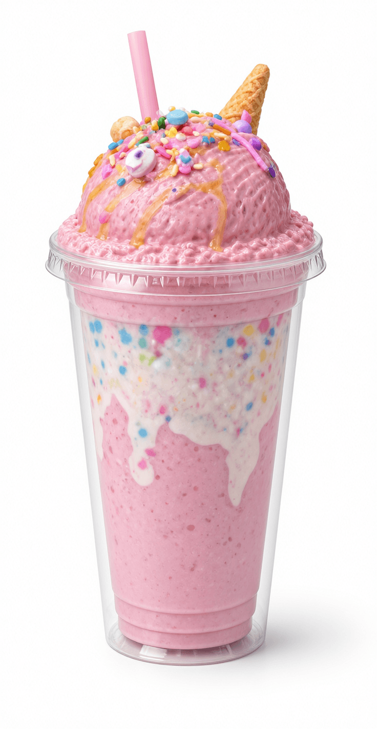 Pink Unicorn Sprinkle Milkshake Cup