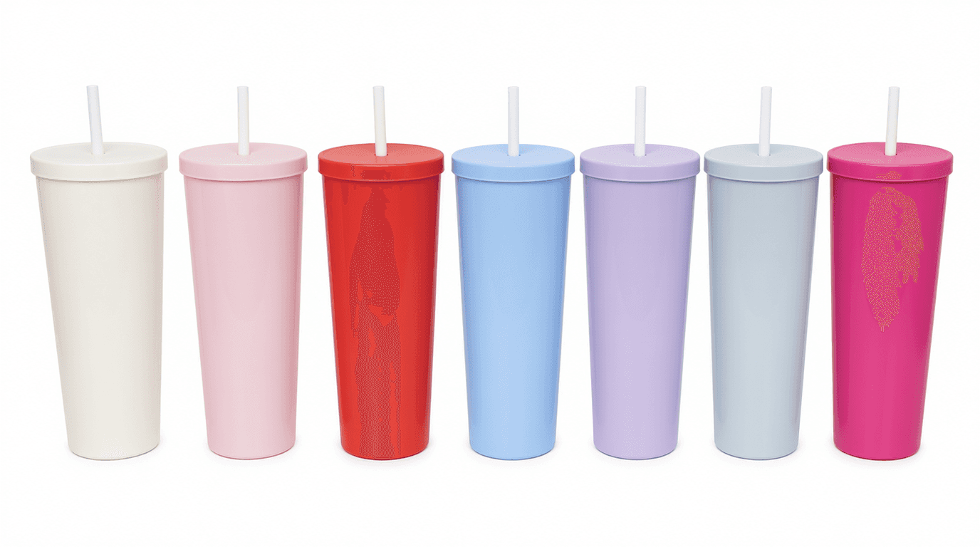 Colorful Kids Tumbler Cups with Straws