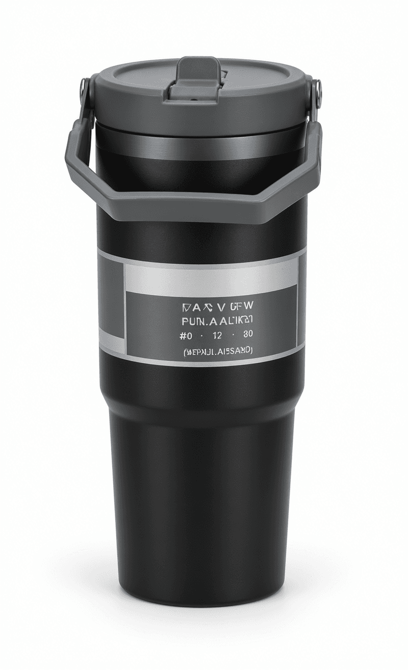 30oz Black Insulated Travel Tumbler