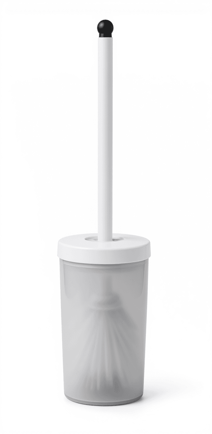 White Toilet Brush with Holder