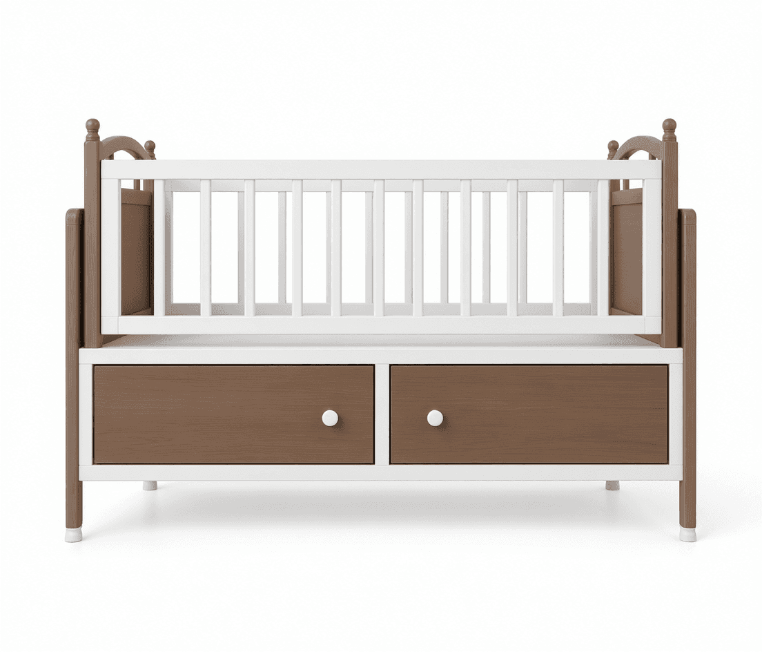 Baby Crib with Storage Drawers