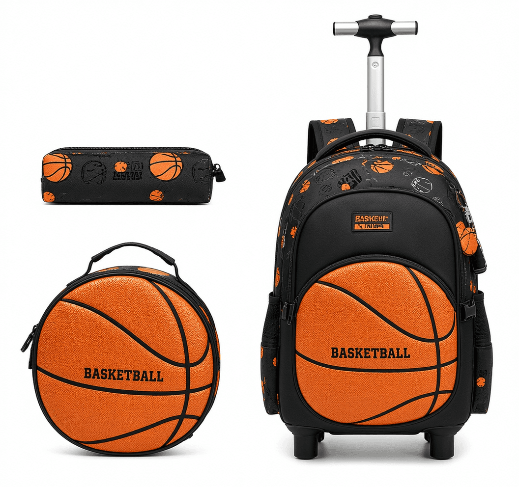 Kids Basketball Trolley Backpack 3PCS Set