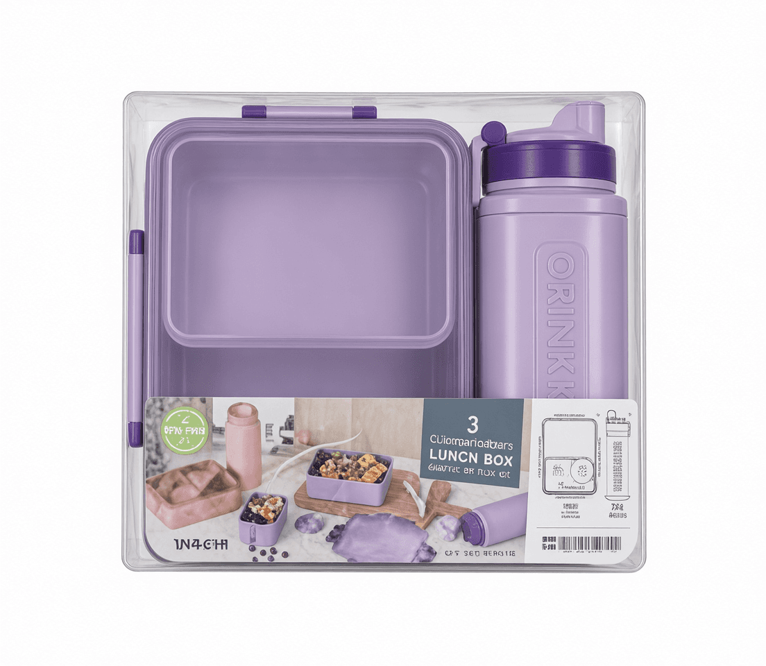 Purple Lunch Box & Bottle Set